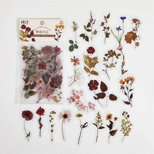 Pack of 40 Stationery Flower Leafs Toadstool Stickers Botanical for Scrapbooking - Picture 9 of 12