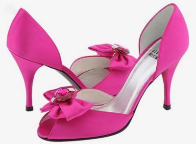 fuschia satin heels
