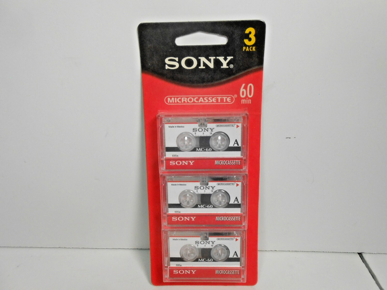 Sony MC-60 Microcassette 3 Pack 60 Minutes Micro Cassette Tapes New Sealed
