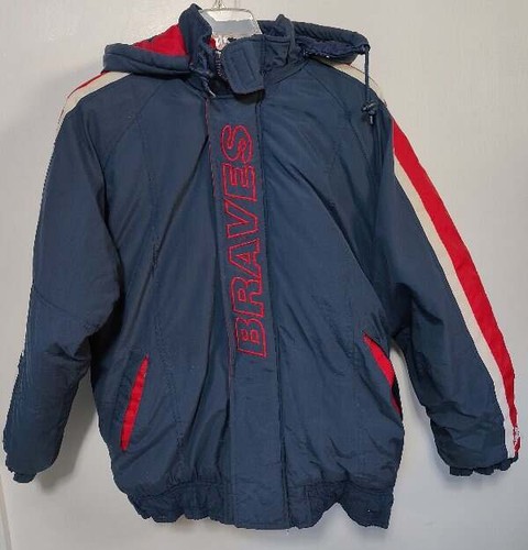Vintage Men's Sz M Genuine Merchandise Starter Atlanta Braves Winter Coat Jacket - Picture 2 of 10