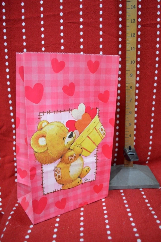 Lote 37 BOLSAS DE REGALO ROJO CORAZÓN ROSA BOLSAS Fiesta 10.5" x 6" Novia BEBÉ Oso Ducha NUEVO Foto 2 de 4