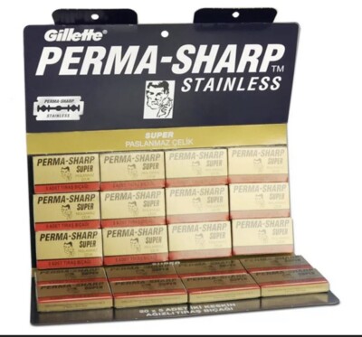 Perma-Sharp Double Edge Safety Razor Shaving Blades, 100 Count Made In Russia