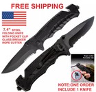 7.4" SPRING OPEN ASSISTED TACTICAL FOLDING POCKET KNIFE EDC Blade Tactical Tool