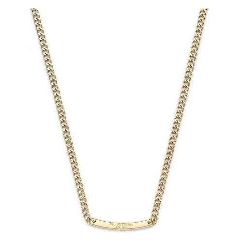 MICHAEL KORS GOLD TONE REVERSIBLE CRYSTAL PAVE MK PLAQUE TOGGLE