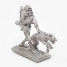 UNDEAD SKELETON DOG TAMER - Vintage 1985 Ral Partha 28mm Metal Miniature