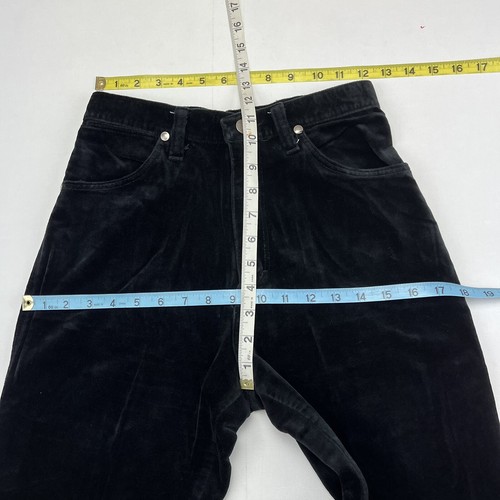 Vintage 80s Womens 5/6 Wrangler Velvet Pants Straight Leg High Waist Mom Black - Picture 2 of 12