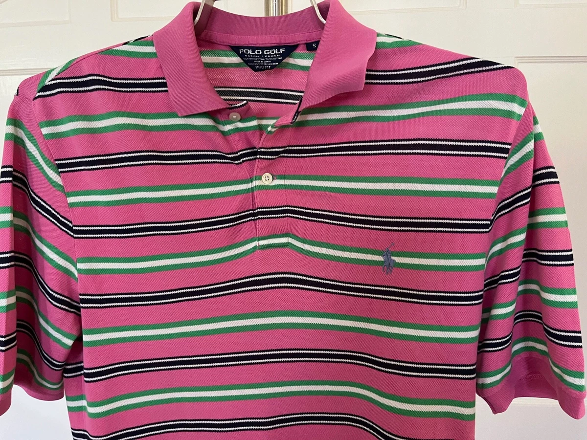 Polo Golf RALPH LAUREN Profit Mens Sz Small Pink Green Striped