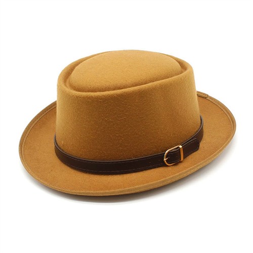Pork Pie Hut Flat Top Fedora Hut Vintage Panamahut klassisch Jazzhut Sonnenhut - Bild 14 von 20