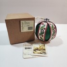 Longaberger 2012 Woven Christmas Ornament Holly/Jingle Bells In Box