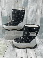 Kids Winter Snow Boots Faux Fur Lined Warm Mid Calf Outdoor Ski Boots