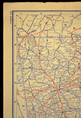 1927 Antique GEORGIA Highway Map Clason Best Roads Auto Trails 1920s Original - Picture 5 of 12