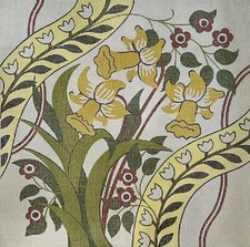 Hand-painted Daffodil Flowers Chintz Needlepoint Pillow Canvas 15" sq. mono 12