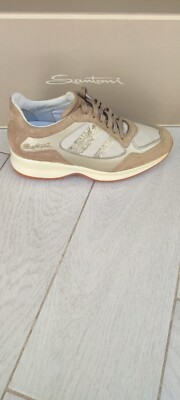 Santoni Sneakers Frau Beige aus Leder Größe Eu 36 SNT001L