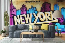 3D Graffiti Sign Wallpaper Wall Mural Removable Self-adhesive Sticker3670