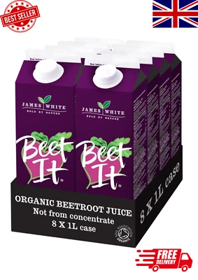BRANDED Beet It Organic Beetroot Juice (1 Litre x 8) Picked and Pressed
