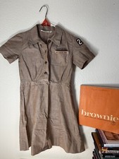VTG Genuine Official Girl Scout USA Brownie Uniform #227/Neck Tie & Book Great