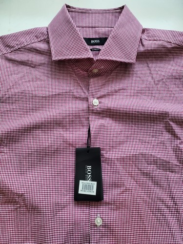 NWT $125 Hugo Boss Plaid Men Dress Shirt. Bangladesh Made. Sz 16" 32/33cm - Picture 4 of 11