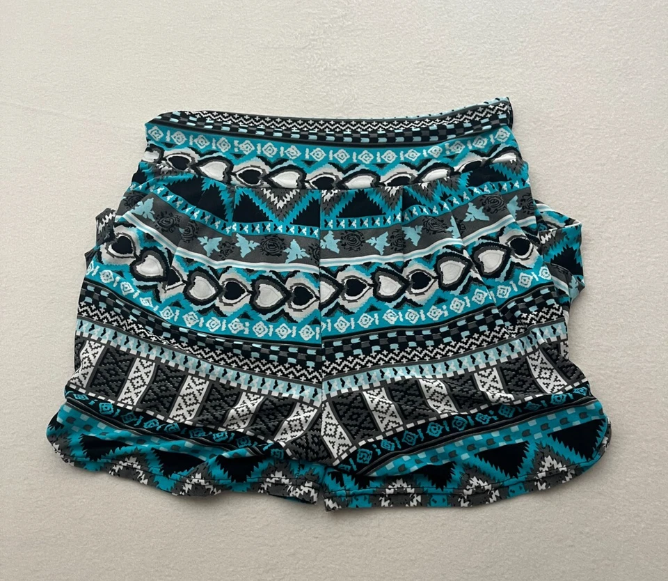 Pantalones Cortos Estampados Geométricos Para Mujer Talla 26 Multicolor Tiro Alto Ligeros Pull-on Foto 2 de 4