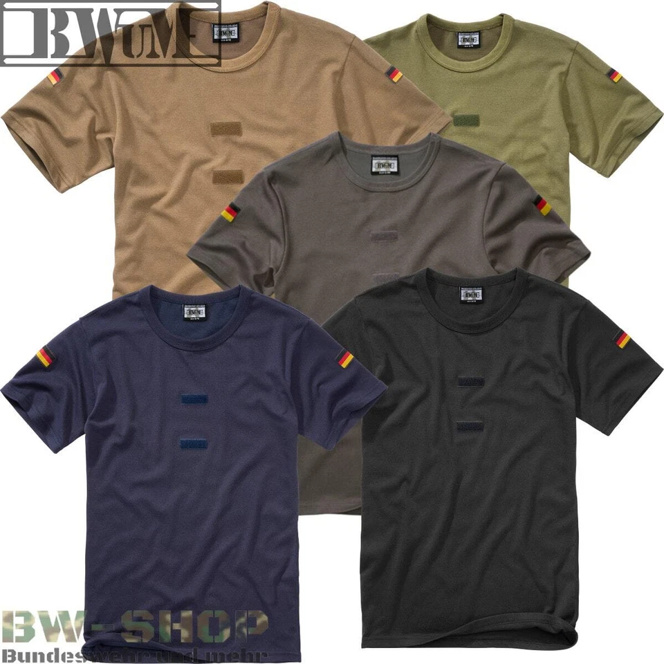 BWuM BUNDESWEHR TROPENSHIRT + FLAGGEN & KLETT BW T-SHIRT UMTERHEMD ARMEE SHIRT - Bild 1 von 1
