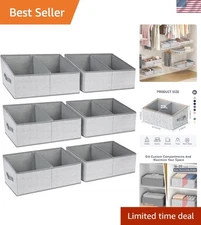 Closet Storage Bins Trapezoid Fabric Organizers 6 Pack with Handles Divider