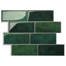 Metro Fiona Dark Green 11.56 In. X 8.38 In. Vinyl Peel and Stick Tile (2.21 Sq.