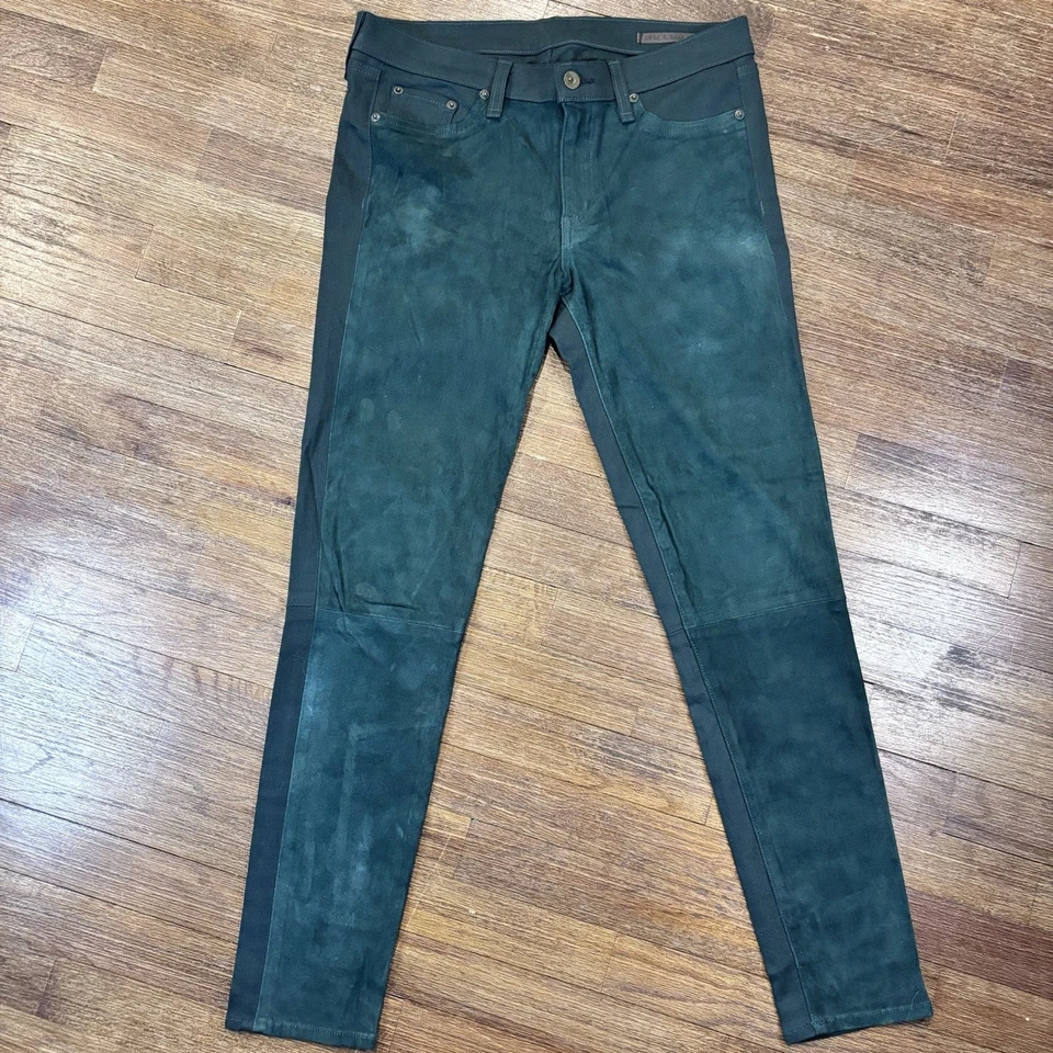 Pantalón de gamuza Rag & Bone cordero real para mujer con algodón spandex cazador bosque verde Foto 2 de 4