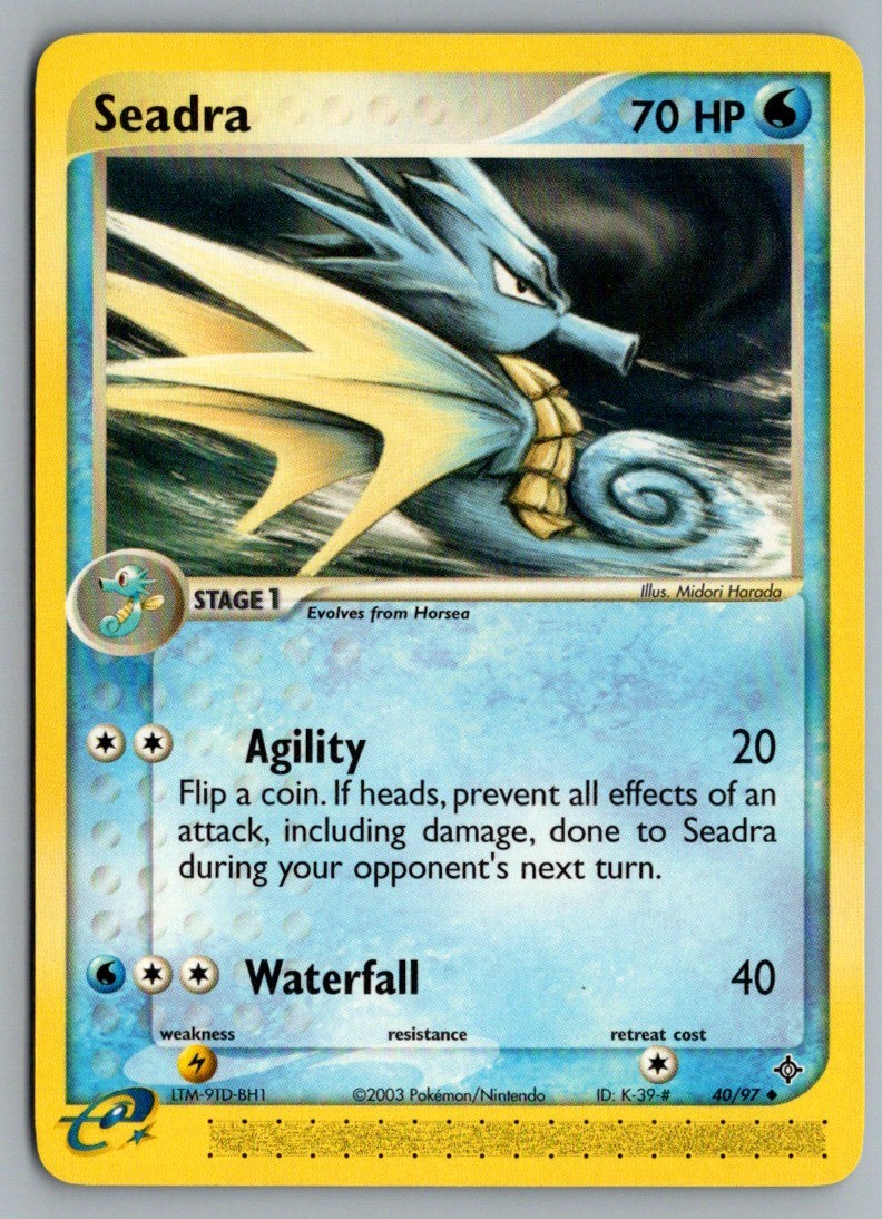 Seadra 40/97 Uncommon Dragon Pokemon Lightly Played