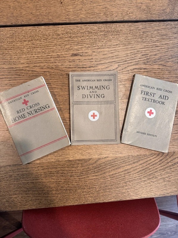Red Cross Signed Lot of 3: First Aid, Swimming & Diving, Home Nursing