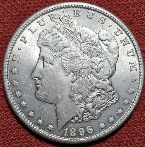 1896 Morgan Dollar Silver Coin S$1 Nice AU  Silver Coin