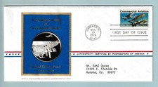 1976 Postmasters of America Silver Coin and FDC, Commercial Aviation