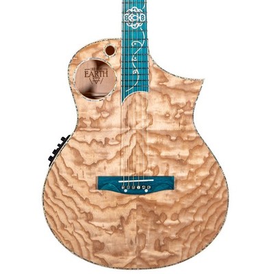 Lindo Earth Slim Body Elektro-Akustik-Gitarre | Figured Ash and Flatsawn Zebrano