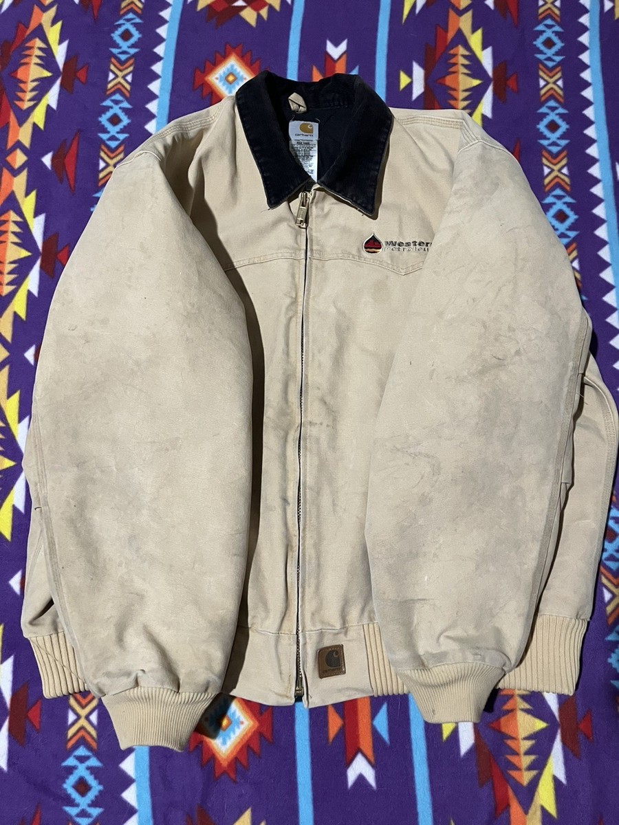 Vintage Carhartt J14WET Wheat Santa Fe Jacket Full Zip Men's 3XL