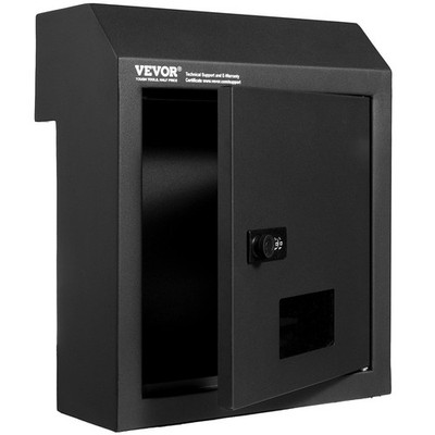 Reliable Steel Mail Drop Box with 12'' Combo Lock, Through-Door, Black