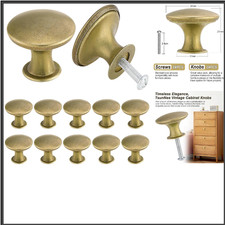 Vintage Schrankknäufe Antik Messing 30 mm Rund 24 Stück