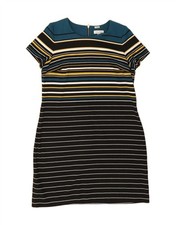 CALVIN KLEIN Womens Sheath Dress US 14 XL Multicoloured Striped Polyester DG12