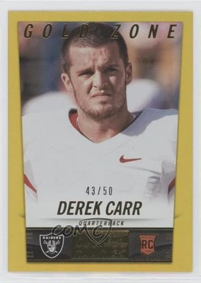 2014 Panini Hot Rookies Rookie Gold Zone 43/50 Derek Carr #364 RC 4f5