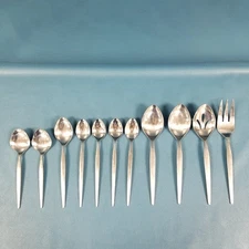 Ekco Eterna Prince Stainless Flatware & Serving Fork / Spoons 11pc Set