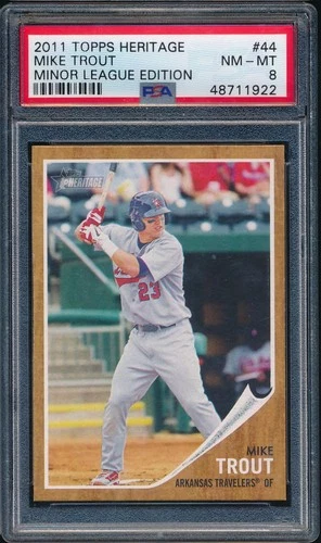 2011 Topps Heritage Minor League 44 Mike Trout RC Rookie PSA 8 NM-MT
