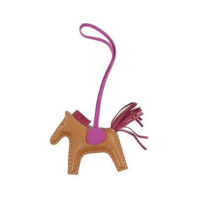 Hermes Rodeo PM Bag Charm Agneau Milo Gold Ruby 3.3 in Excellent Used