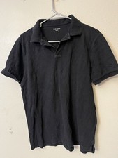 Old Navy Men's Black Solid Polo Shirt Size Medium Classic Fit