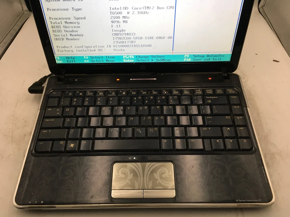 HP PAVILION DV3 - BOOTS TO BIOS - INTEL 2 DUO T6500 - 4GB RAM - READ DESC - BB - Image 3 of 4