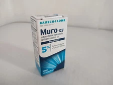 Muro 128 Solution 5% New Unopened ½oz. Bausch + Lomb Sodium Chloride Exp 10/2027