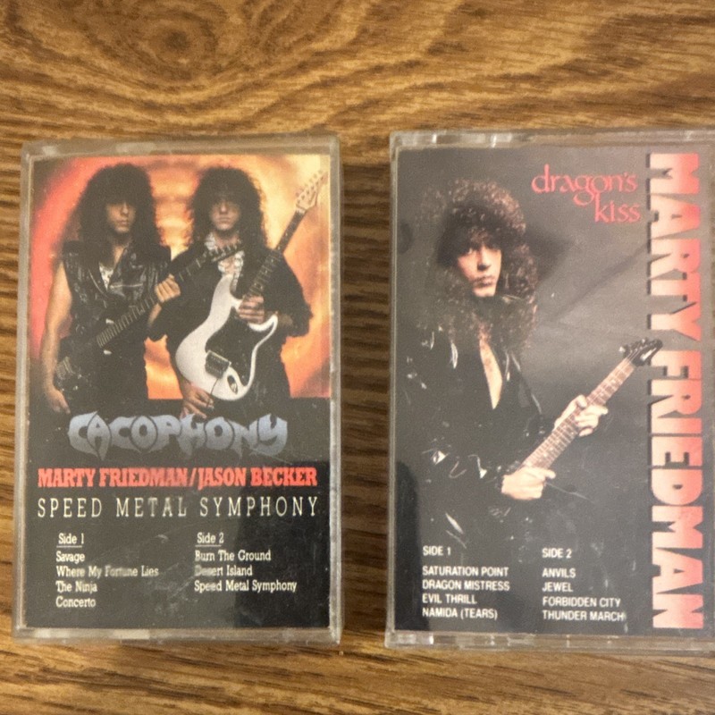 MARTY FRIEDMAN + Cacophony 2x Cassette Album 1987 1988 Dragons KiSS JASON BECKER