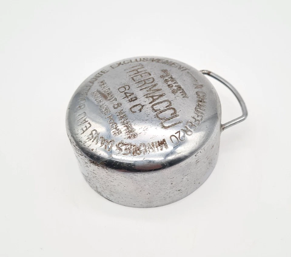 ancienne chaufferette bouillotte de poche Thermaccu en métal chromé vintage -C22 - Photo 3/4