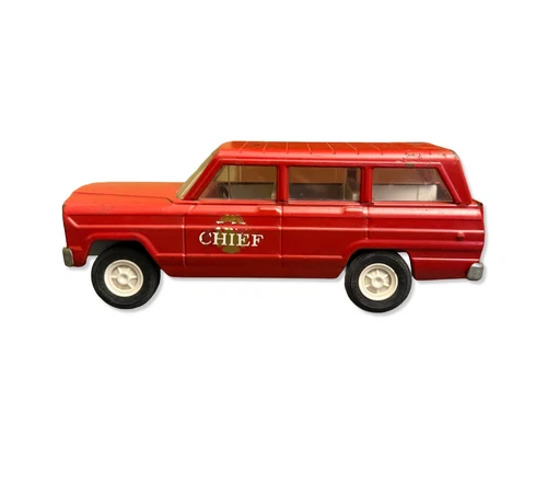 Tonka Jeep Fire Chief Car Pressed Steel Toy Vehicle Red