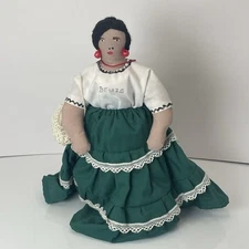 Vintage Handmade Belize Cultural Souvenir Folk Art Rag Doll (9.5")