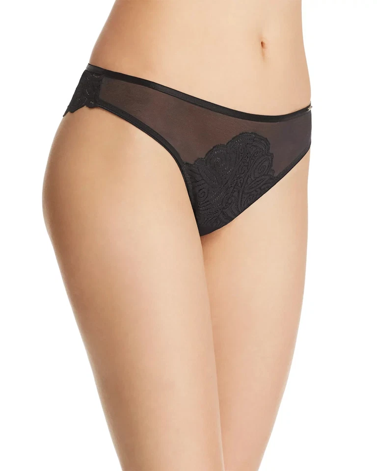 Panty Tanga Chantelle L9723 Mujer Negro Pirámide Encaje y Malla Talla M Foto 3 de 4
