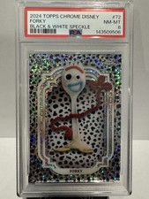 2024 Topps Chrome Disney Forky Black & White Speckle /101 PSA 8