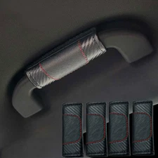 4x Carbon Fiber Car Accessories Handle Cover Protective Armrest Handle Protector