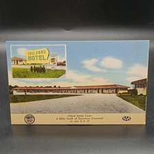 Vintage Hiland Motel Court Postcard Near Cincinnati OH 1951 Tichnor